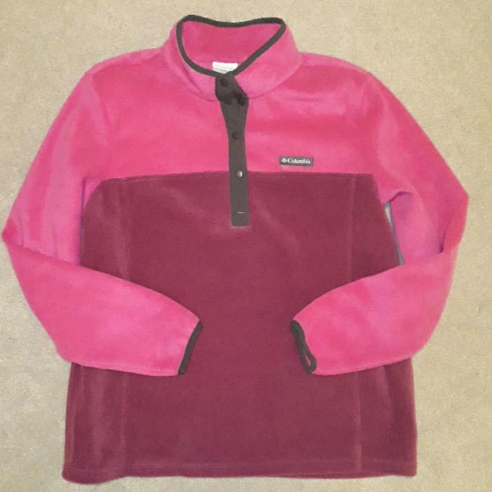 COLUMBIA PINK PULL OVER FLEECE